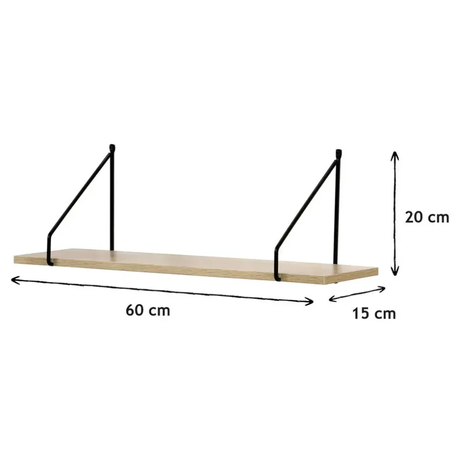 CALICOSY - Wandrek - Licht hout - 20x60x15 cm