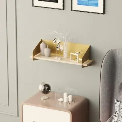 CALICOSY - Wandrek WREN - Goud/Hout - 20x60x19 cm