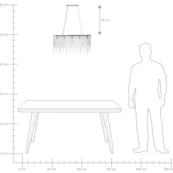 CALVELLE - Kroonluchter - Zilver - Ijzer