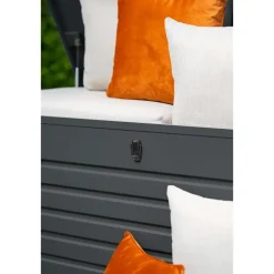 Cambridge kussenbox - aluminium - 141x73 cm - carbon black