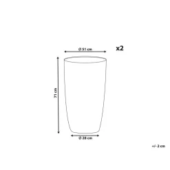 CAMIA - Bloempot set van 2 L - Grijs - Stenenmix