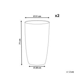 CAMIA - Bloempot set van 2 L - Grijs - Stenenmix