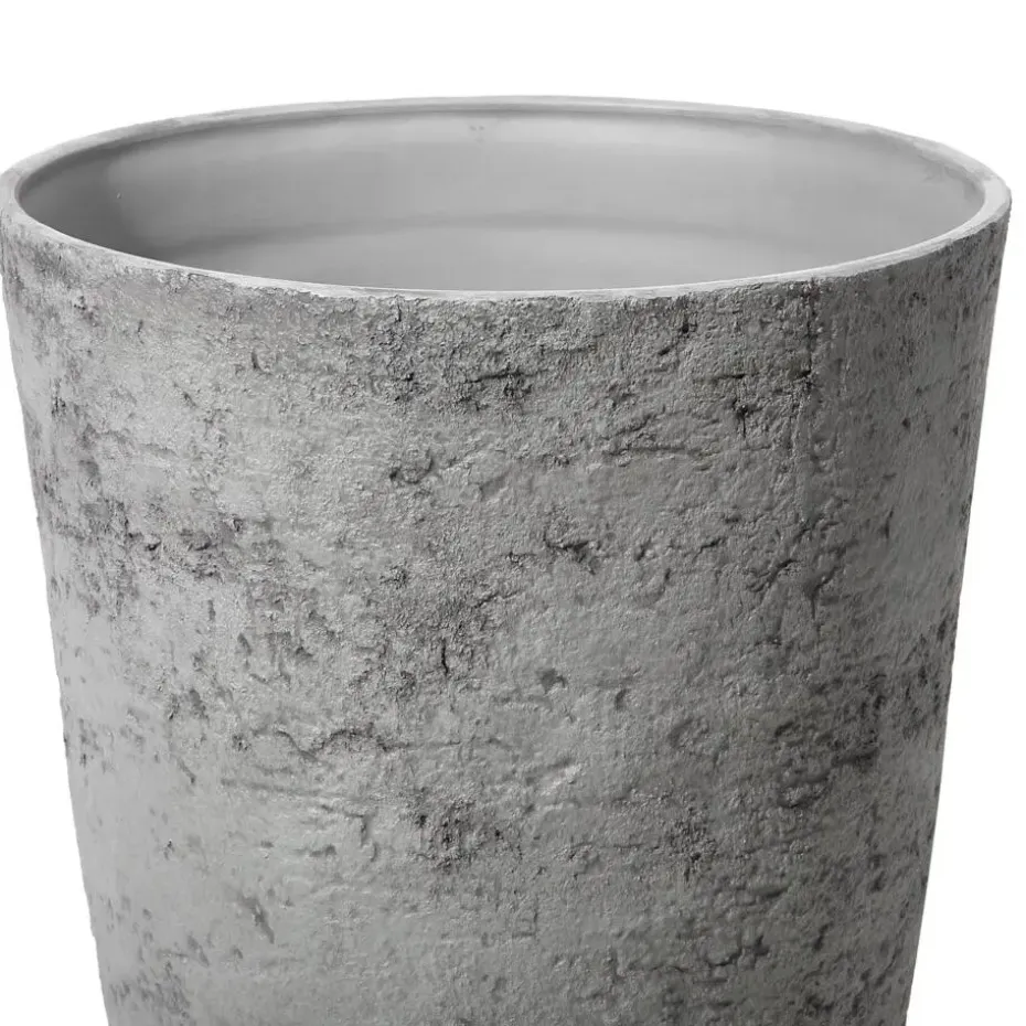 CAMIA - Bloempot set van 2 L - Grijs - Stenenmix