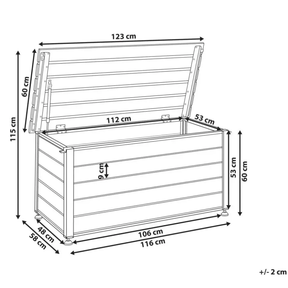 CAMPALTO - Kussenbox - Wit - 123 x 60 cm - Aluminium