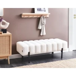 CAREY - Bankje - Gebroken wit - Polyester