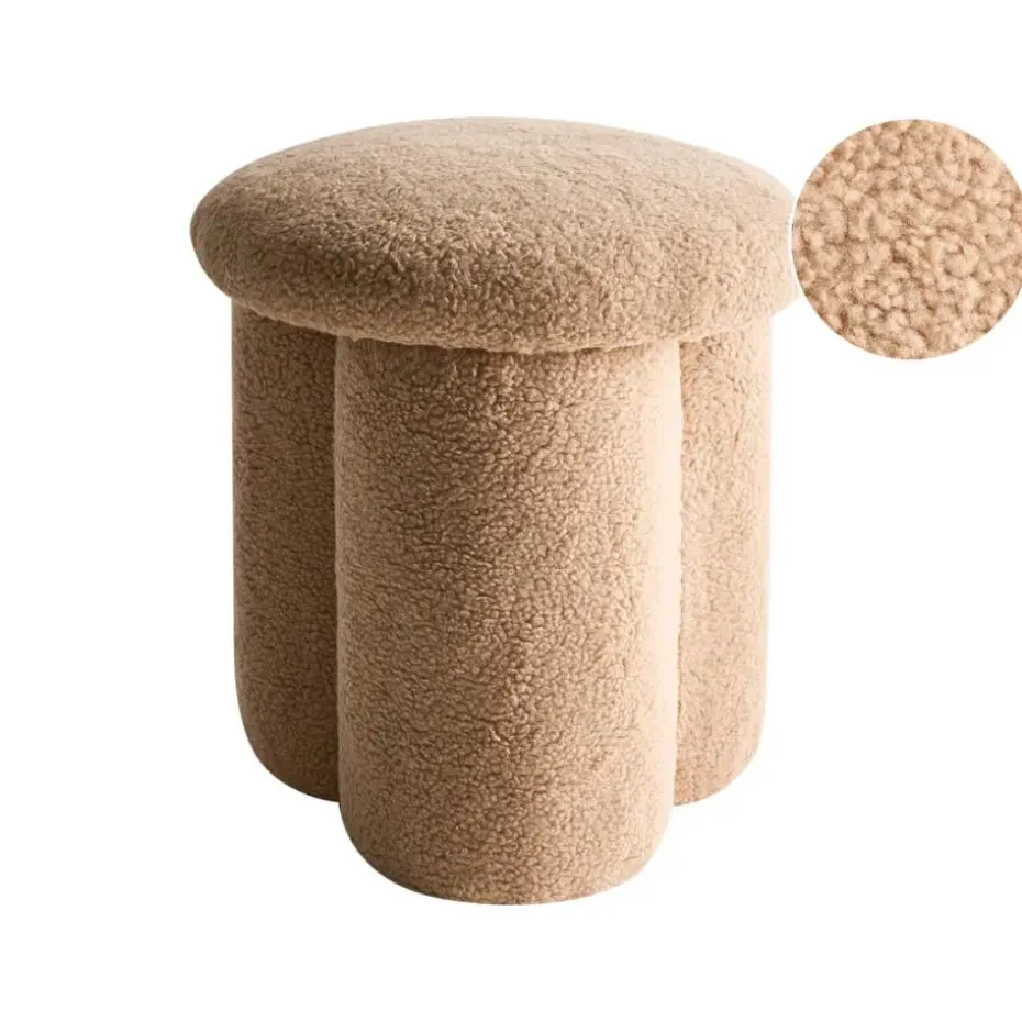 CARRINGTON - Poef - Beige - Bouclé