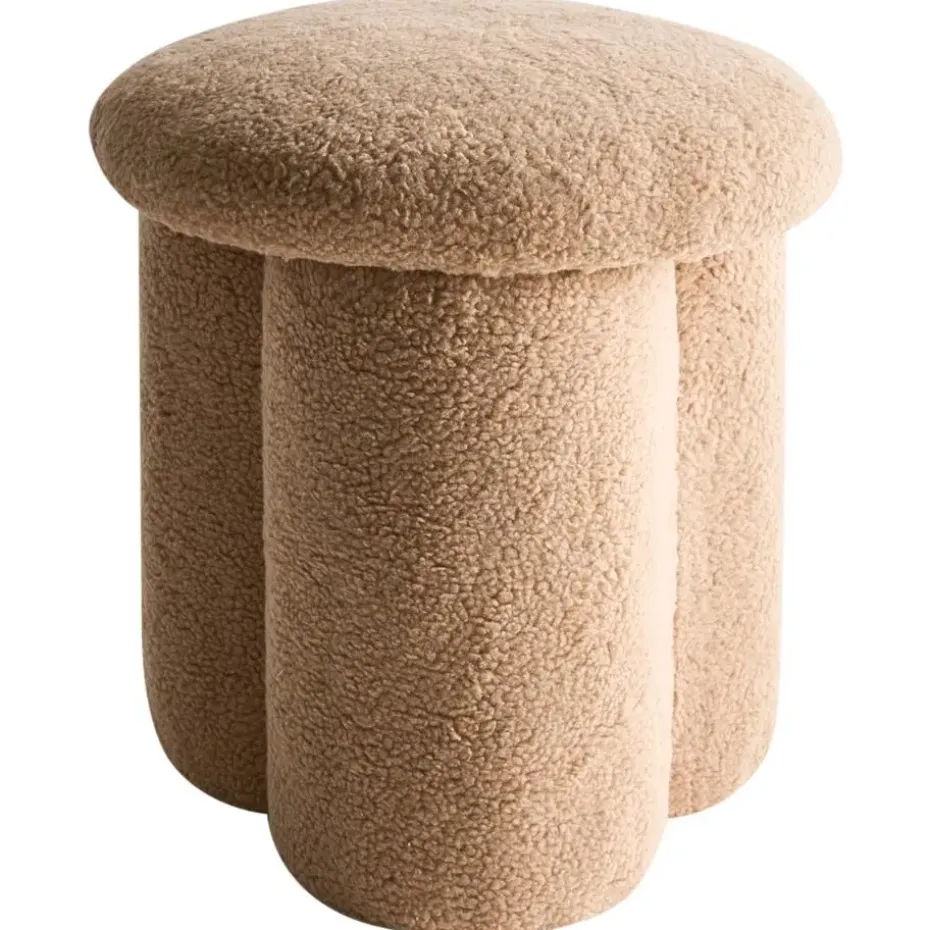 CARRINGTON - Poef - Beige - Bouclé