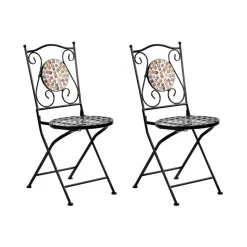 CASARIO - Tuinstoel set van 2 - Zwart - Metaal