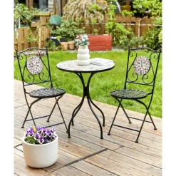 CASARIO - Tuinstoel set van 2 - Zwart - Metaal