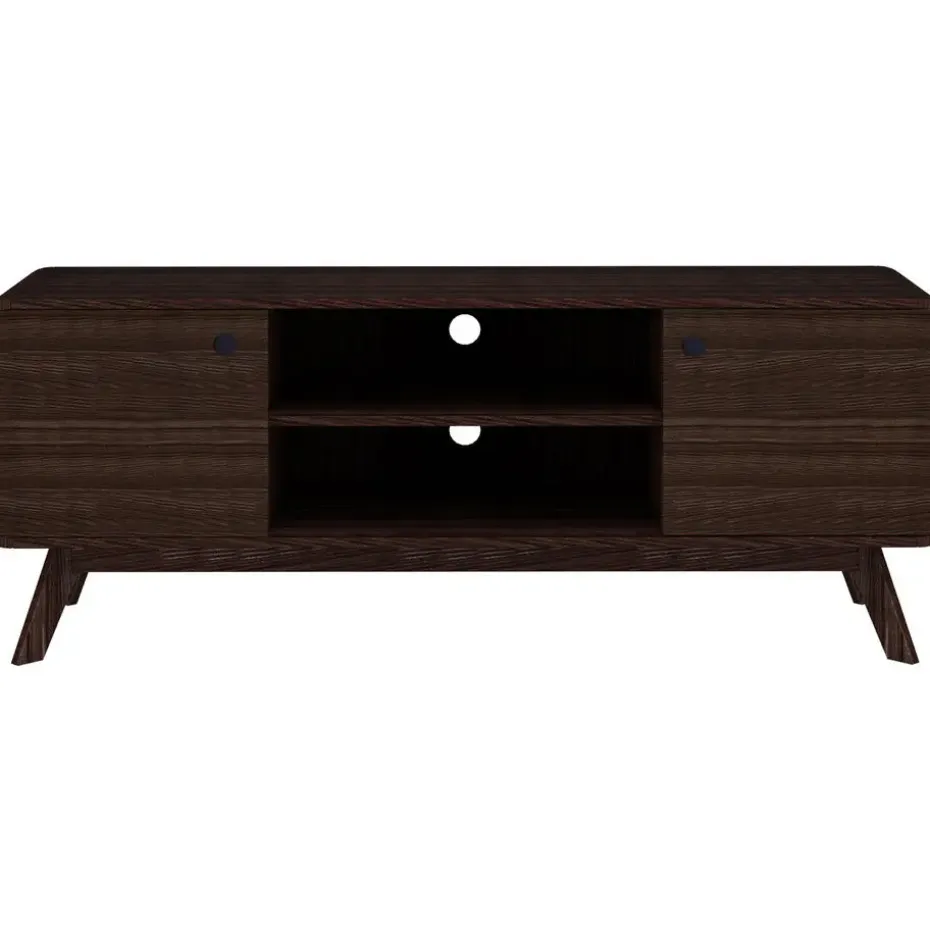 Cassie - TV-meubel met 2 deuren van walnotenhoutspaanplaat