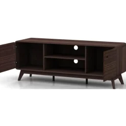 Cassie - TV-meubel met 2 deuren van walnotenhoutspaanplaat