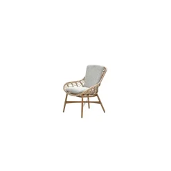 Castello lounge fauteuil - light teak look - natural rotan-merino sand