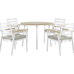 CAVOLI - Tuinset voor 4 - Wit/Beige - Aluminium