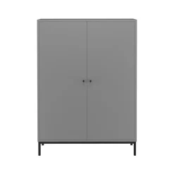 Celine - Hoge kast met 2 grijze spaanplaatdeuren