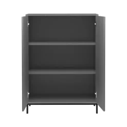 Celine - Hoge kast met 2 grijze spaanplaatdeuren