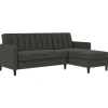 Celine - 3-zits hoekslaapbank in antraciet stof