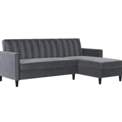 Celine - 3-zits hoekslaapbank in antraciet fluweel