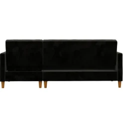 Celine - 3-zits hoekslaapbank in zwart fluweel
