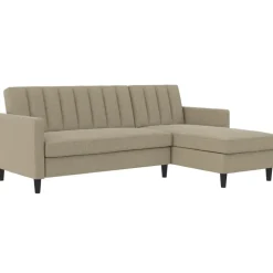 Celine - 3-zits hoekslaapbank in cappuccino stof