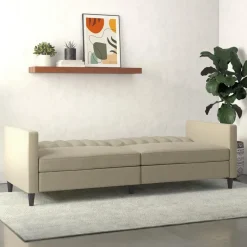 Celine - 3-zits slaapbank in cappuccino stof