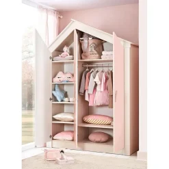 Cento Pink 3-deurs kledingkast huisje meisjeskamer