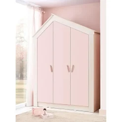 Cento Pink 3-deurs kledingkast huisje meisjeskamer