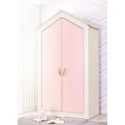 Cento Pink 2-deurs kledingkast huisje meisjeskamer