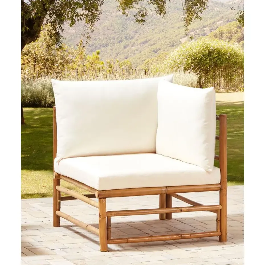 CERRETO - Hoekmodule tuin - Wit - Bamboe