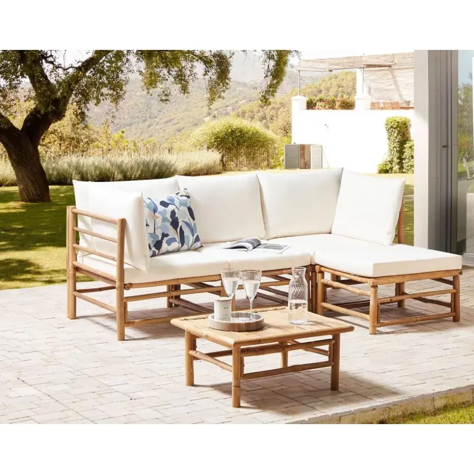 CERRETO - Hoekmodule tuin - Wit - Bamboe