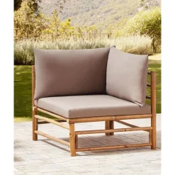CERRETO - Hoekmodule tuin - Taupe - Bamboe
