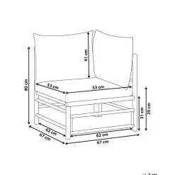 CERRETO - Hoekmodule tuin - Taupe - Bamboe