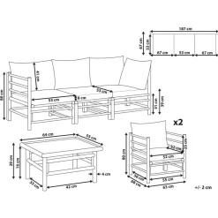 CERRETO - Loungeset 5-zits - Taupe - Bamboe
