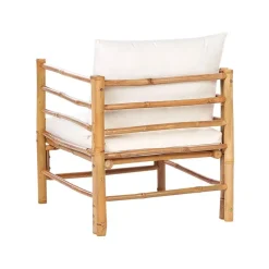 CERRETO - Loungeset 4-zits - Wit - Bamboehout