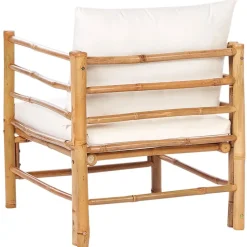 CERRETO - Loungeset 4-zits - Wit - Bamboehout