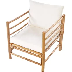 CERRETO - Loungeset 4-zits - Wit - Bamboehout