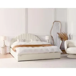 CHADENET - Tweepersoonsbed - Gebroken wit - 180 x 200 cm - Bouclé