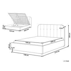 CHALLANS - Bed met opbergruimte - Off-white - 140 x 200 cm - Stof