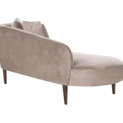 CHAUMONT - Chaise longue - Taupe - Rechterzijde - Fluweel