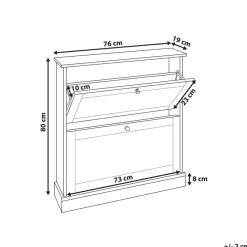 CHELAN - Schoenenkast - Wit - Spaanplaat