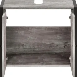 Chris - Onderkast met 2 deuren van beton/zwarte spaanplaat 60 cm