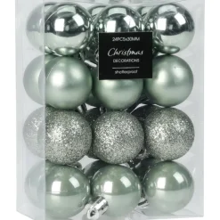 Christmas Decoration Kerstballen - 16x - groen - 5 cm - kunststof