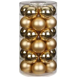 Christmas Goods Kerstballen set - 30x stuks - glas - goud - 6 cm