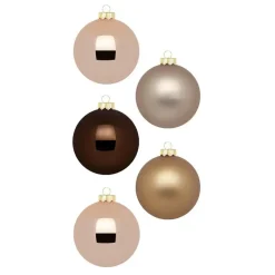 Christmas Goods Kerstballen - 20x stuks - bruin - glas - 6 cm