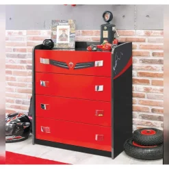 Cilek - Champion Racer - Commode - Kinderladekast - Auto - 42x74x87 cm - Rood