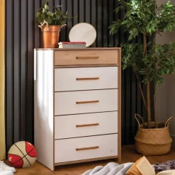 Cilek Modera hoge ladekast wit houtlook