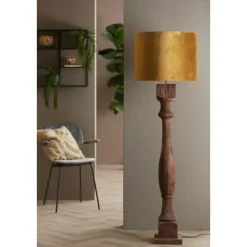 Cilinder Lampenkap Gemstone - Goud - Ø50x38cm