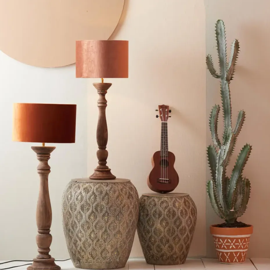 Cilinder Lampenkap Velours - Terra - Ø30x21cm