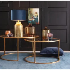 Cilinder Lampenkap Velours - Petrol Blue - Ø35x30cm