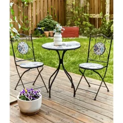 CIVITA - Tuinstoel set van 2 - Zwart - Metaal