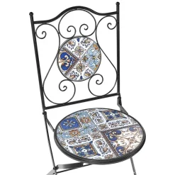 CIVITA - Tuinstoel set van 2 - Zwart - Metaal